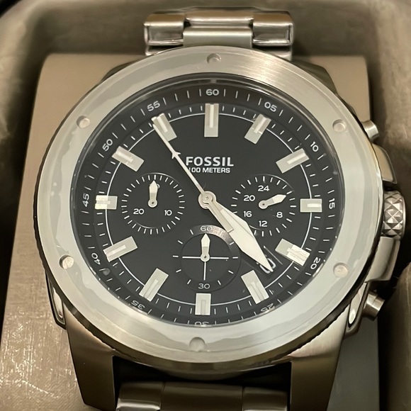 Fossil Other - NWT Men’s FOSSIL Chronograph Black Tone Watch